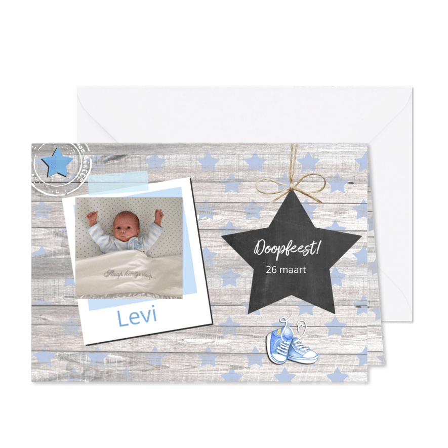 Doopfeest jongen ster - Kaartimpressie