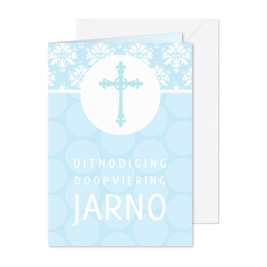 Doopkaart Barok polkadots - Kaartimpressie