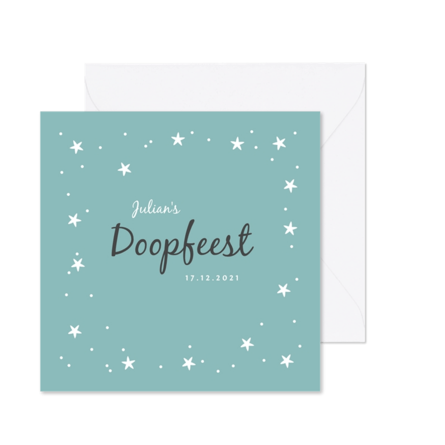 Doopkaart stijlvol en lief met sterrenconfetti - Kaartimpressie
