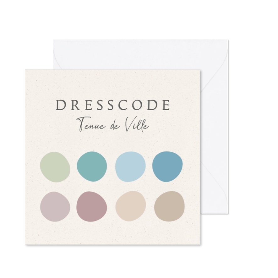 Dresscode kaartje bruiloft met papier textuur - Kaartimpressie