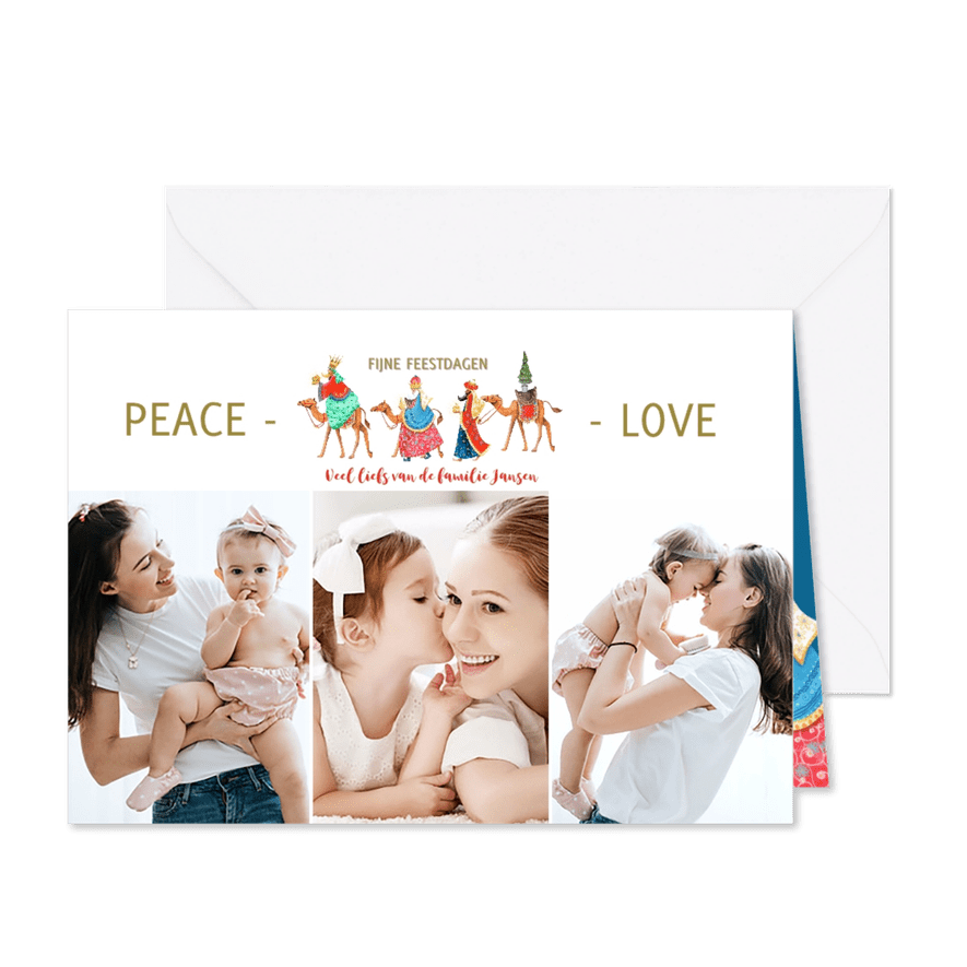 Drie koningen kerstkaart fotokaart - Kaartimpressie