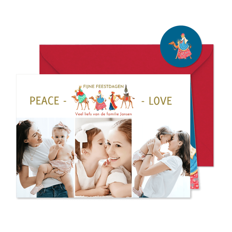 Drie koningen kerstkaart fotokaart - Kaartimpressie