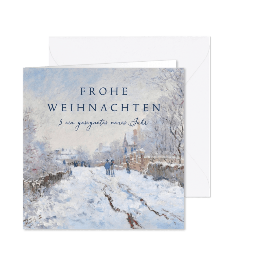 Duitse kerstkaart van schilderij winterlandschap - Kaartimpressie