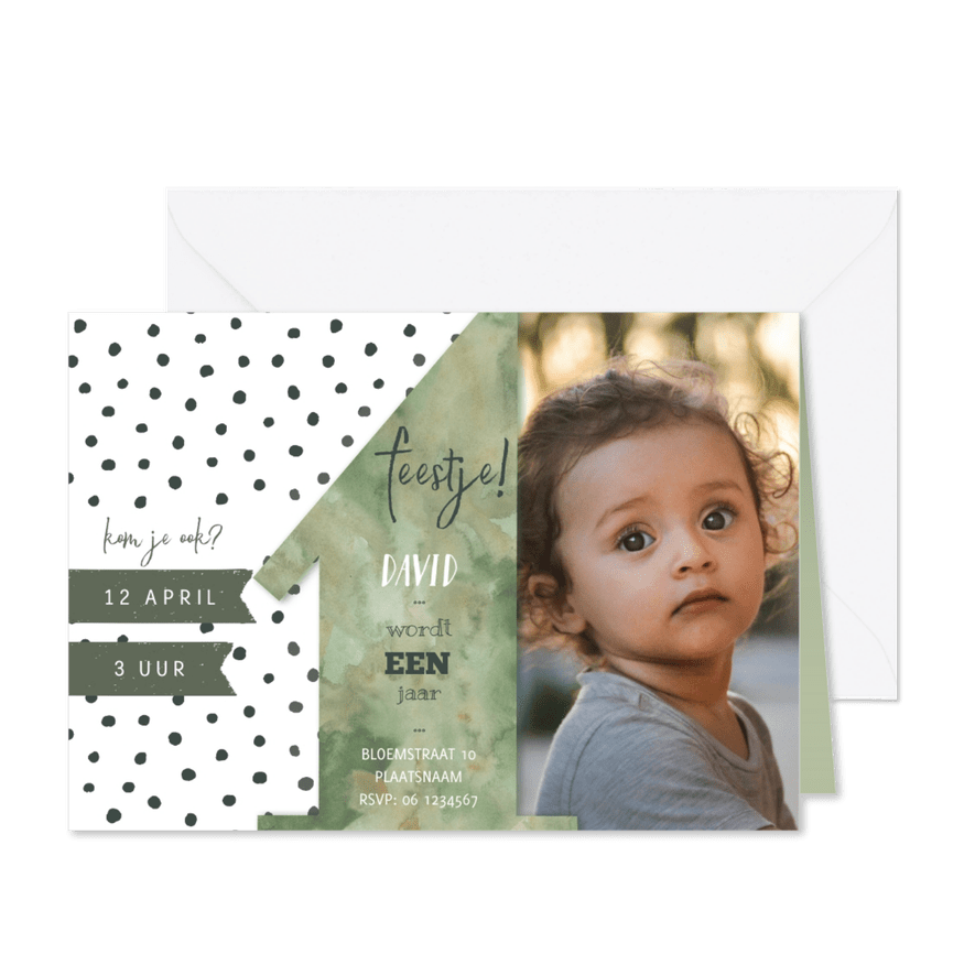 Een jaar waterverf uitnodiging - Kaartimpressie