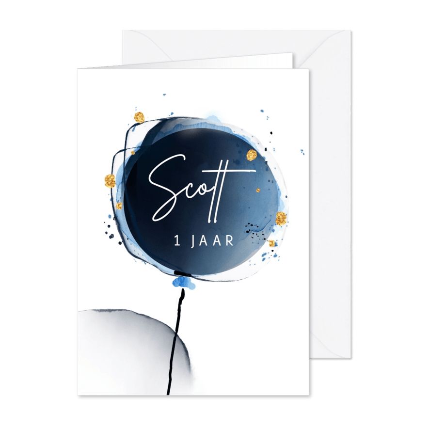 Eerste verjaardag - ballon - Kaartimpressie