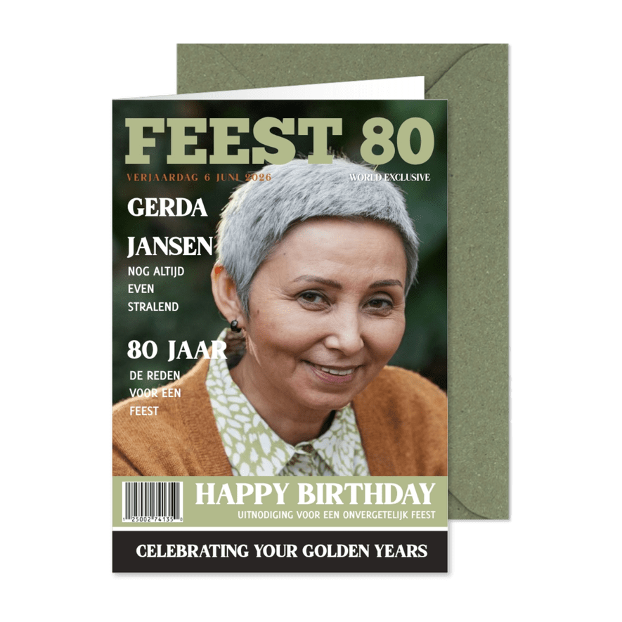 Eigentijdse magazine cover uitnodiging - Kaartimpressie