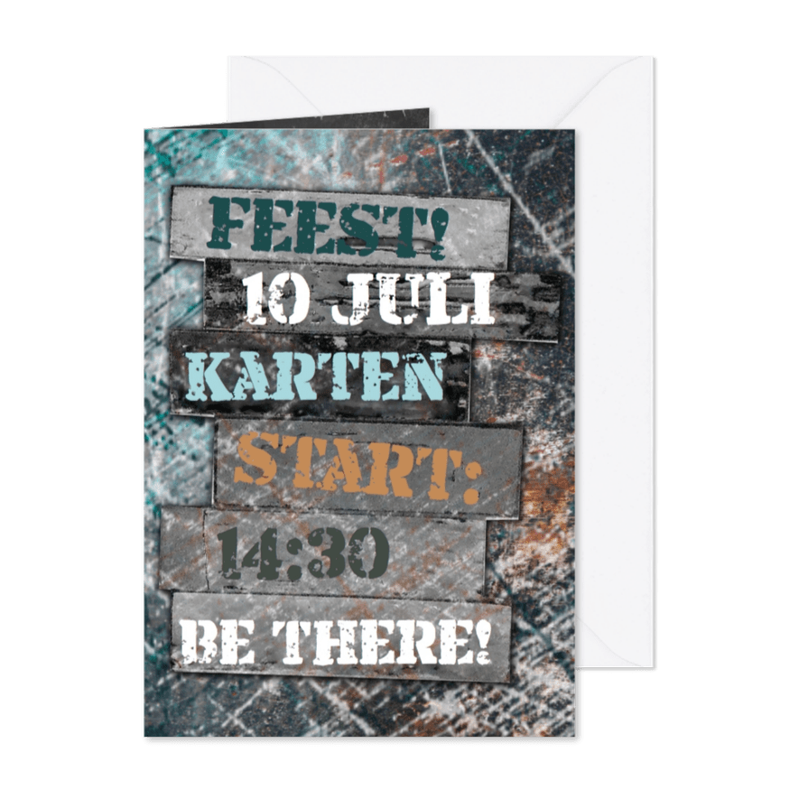 Feest bord stoer zelf invullen a - Kaartimpressie