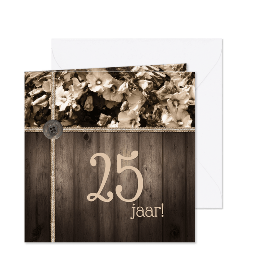 Feest hout bloemen vintage a - Kaartimpressie