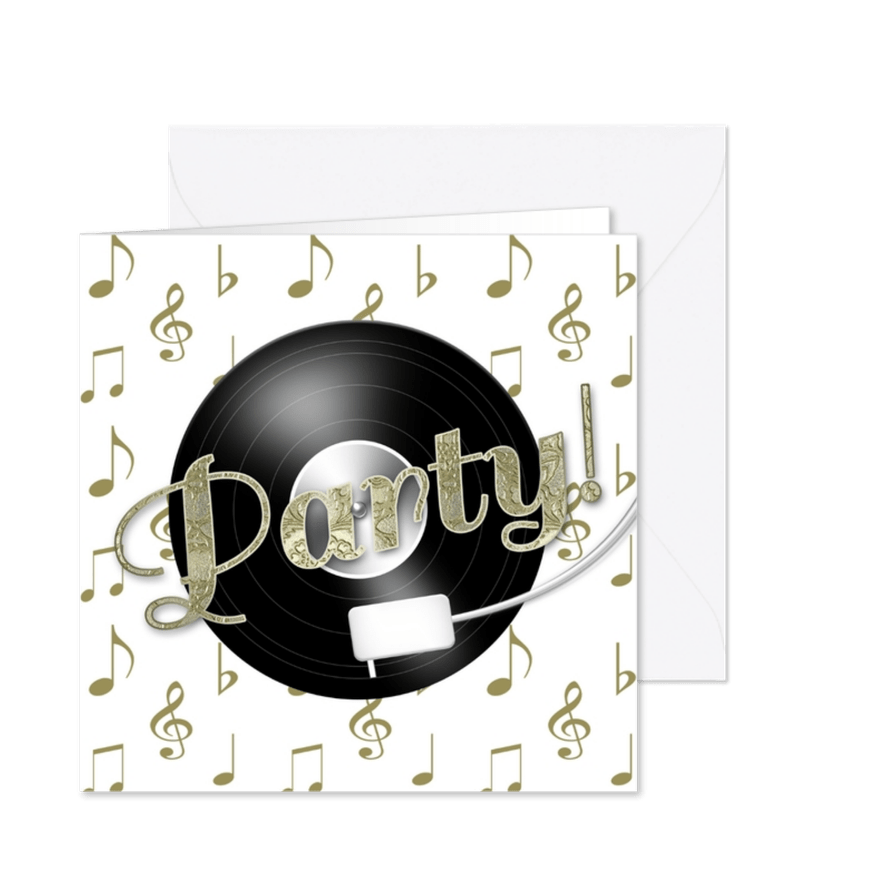 Feest muziek LP goud - Kaartimpressie