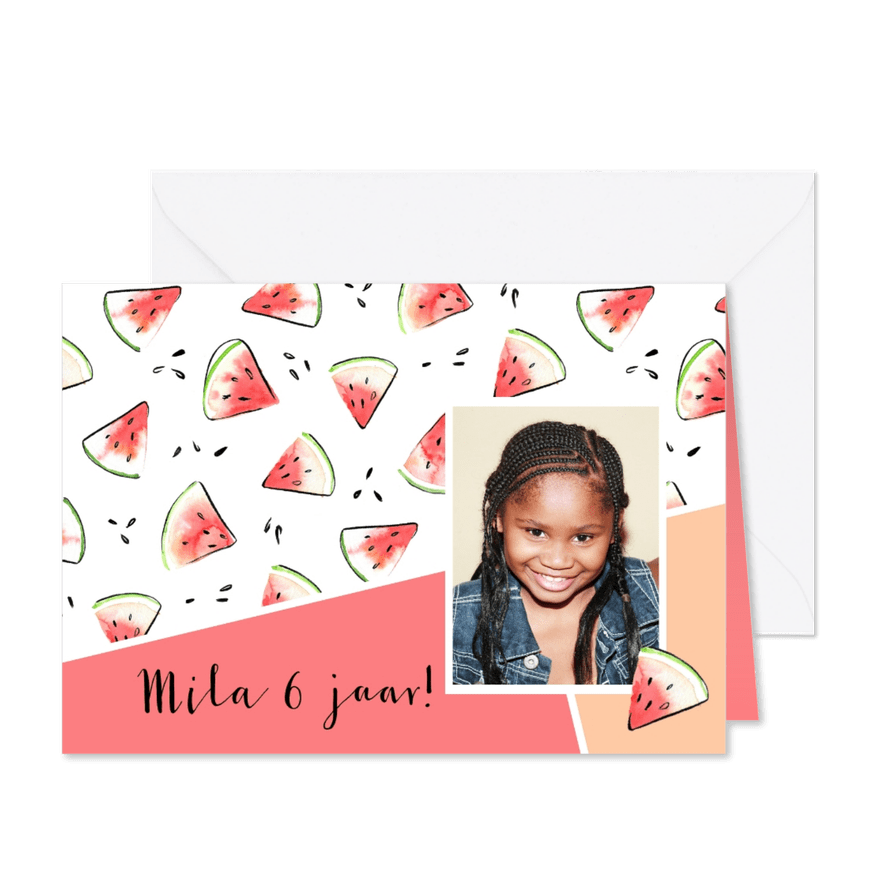 Feest uitnodiging watermeloen - Kaartimpressie