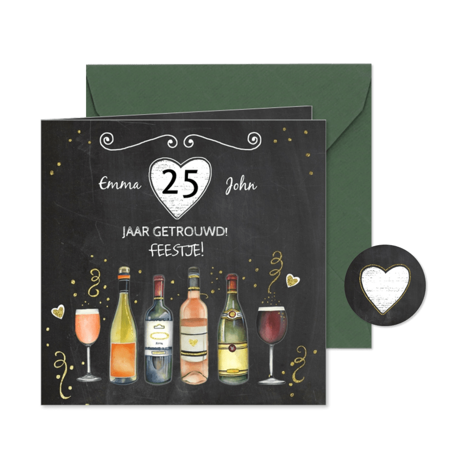 Feest wijn jubileum - Kaartimpressie