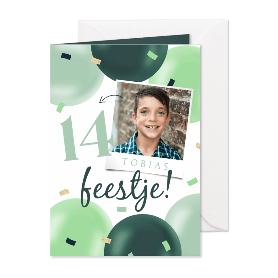 Feestelijke uitnodiging verjaardag tiener zoon - Kaartimpressie