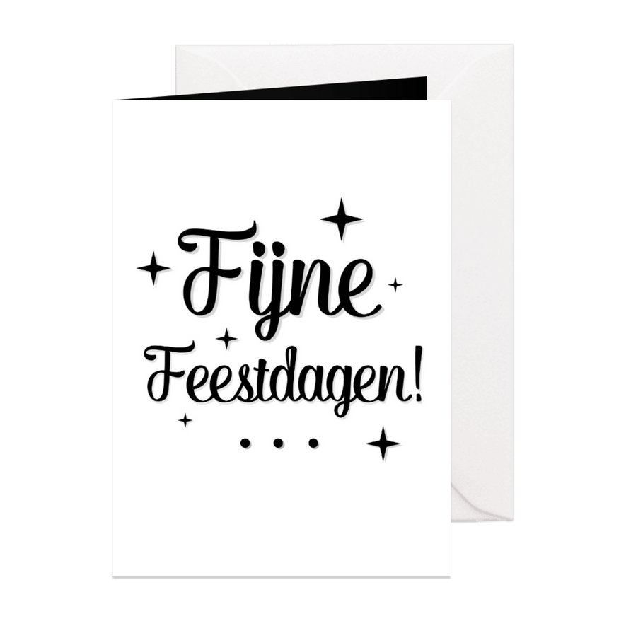 Fijne feestdagen letters wit  - Kaartimpressie