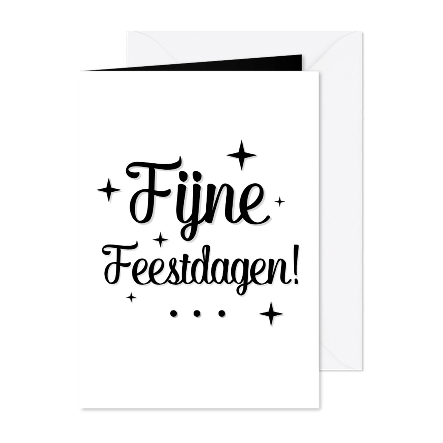 Fijne feestdagen letters wit  - Kaartimpressie