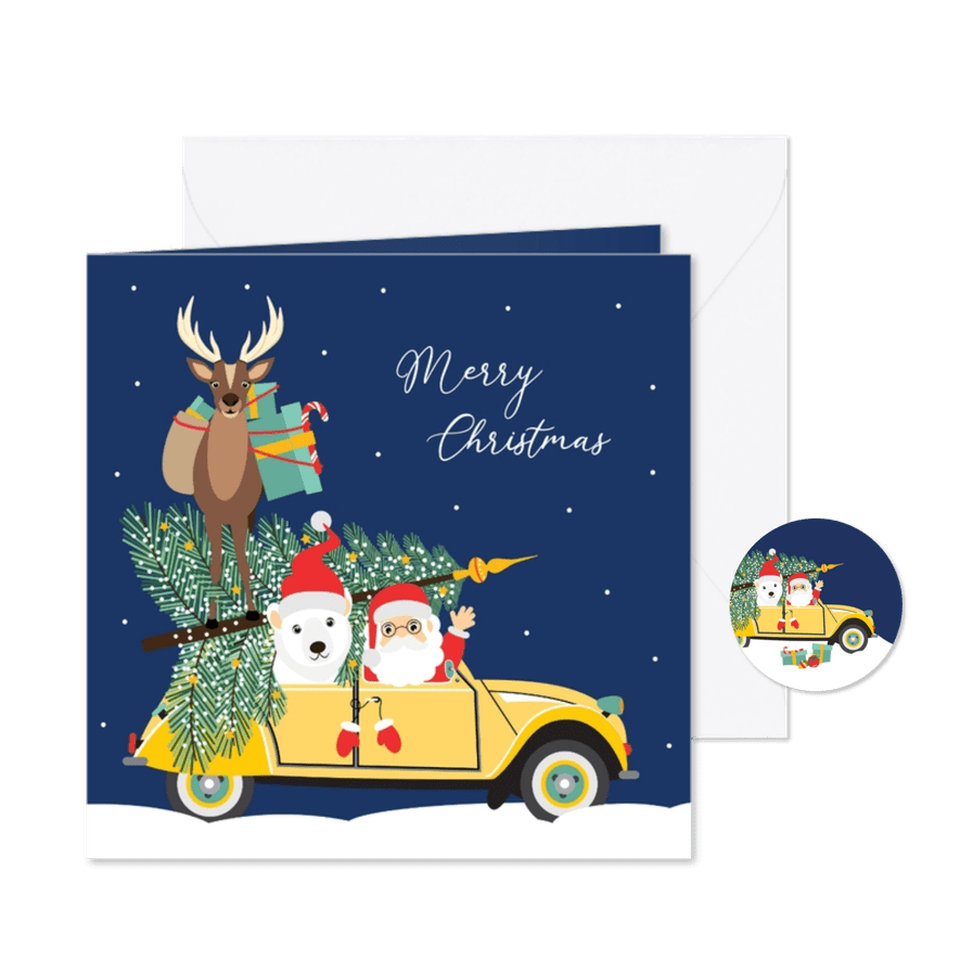 Fijne feestdagen vanuit deze grappig kerst eend - Kaartimpressie