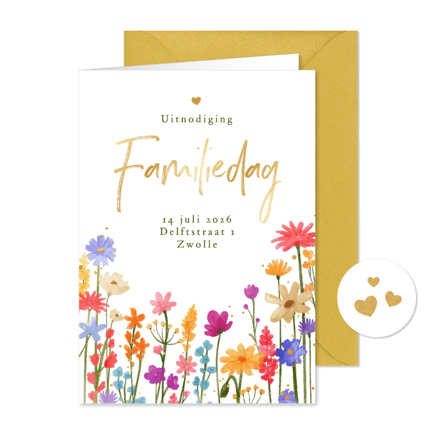 Fleurige Uitnodigingskaart Familiedag Bloemen Kaartje2go Fleurige Uitnodigingskaart Familiedag Bloemen Kaartje2go