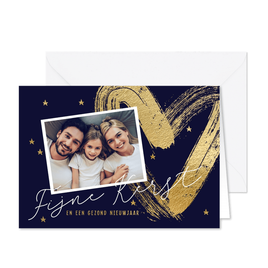 Foto kerstkaart lief hart en foto - Kaartimpressie