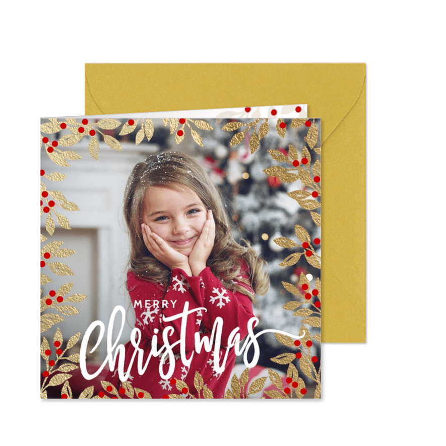 Foto kerstkaart persoonlijke foto kersttakken - Kaartimpressie