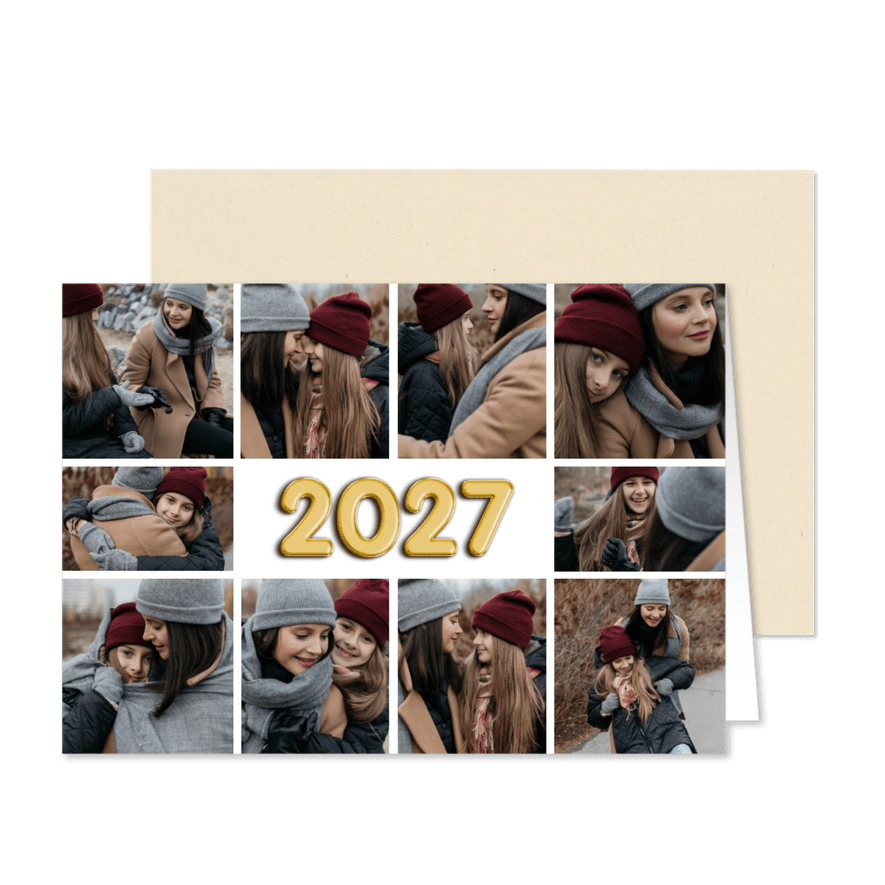 Fotocollage 10 foto's 2027 folieballon - Kaartimpressie