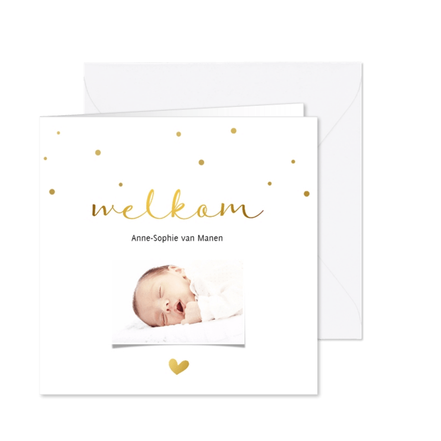 Fotokaart met gouden letters - Kaartimpressie