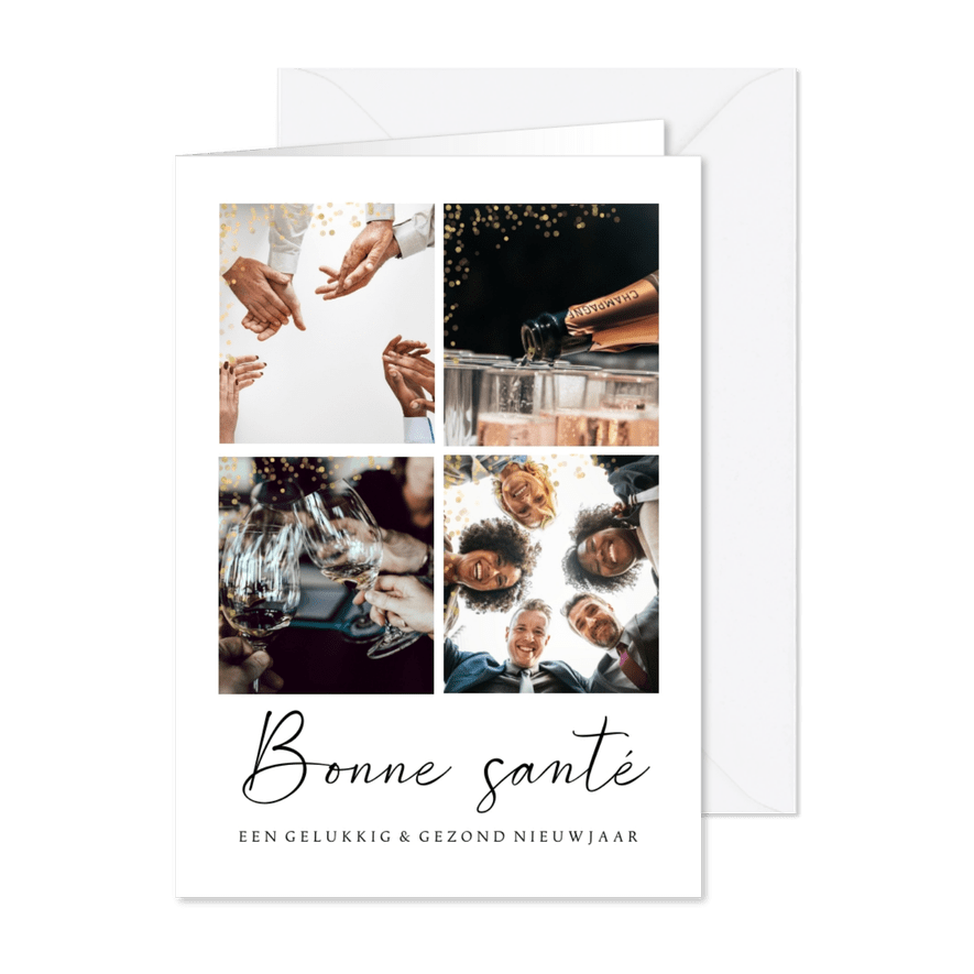 Frans Nederlandse nieuwjaarskaart met eigen foto's - Kaartimpressie