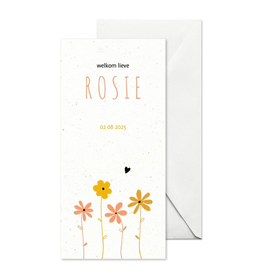 Geboorte bloemen kraft - Kaartimpressie