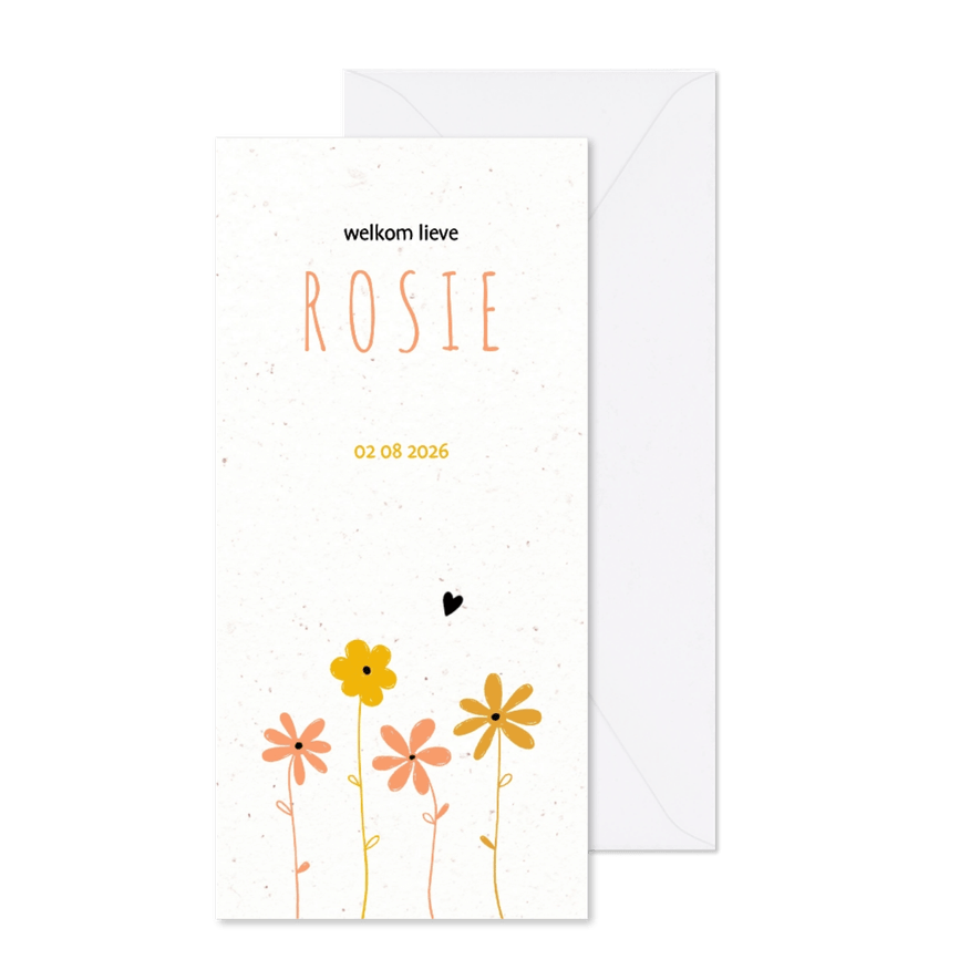 Geboorte bloemen kraft - Kaartimpressie