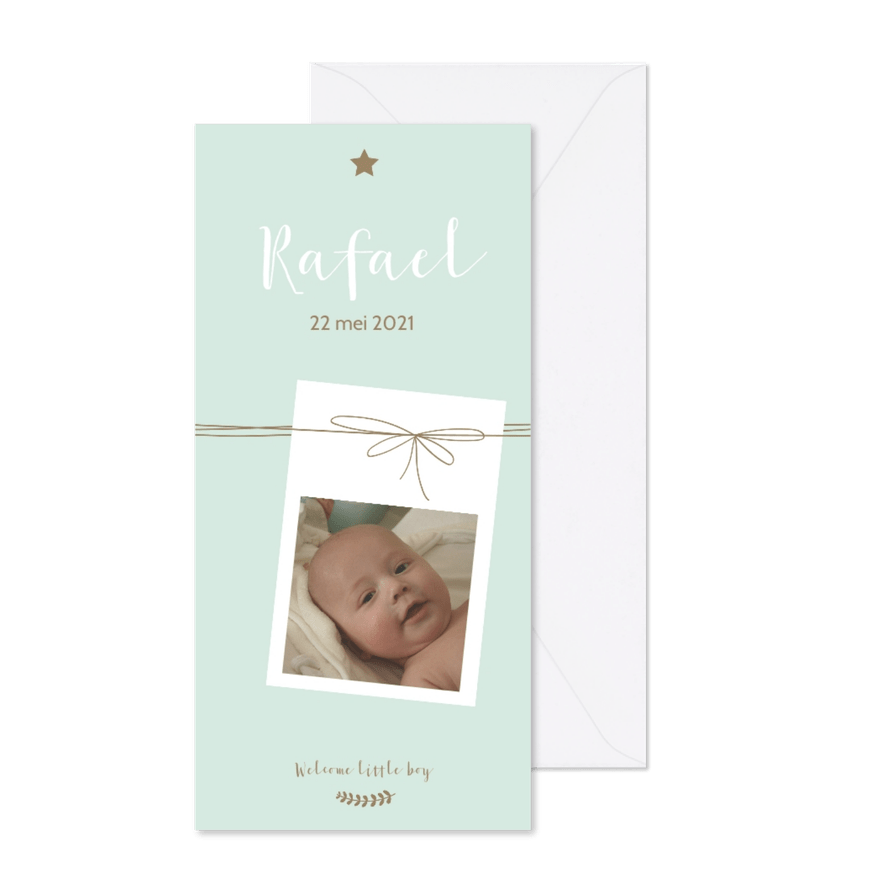 Geboorte - Foto met lijnen, jongen - Kaartimpressie