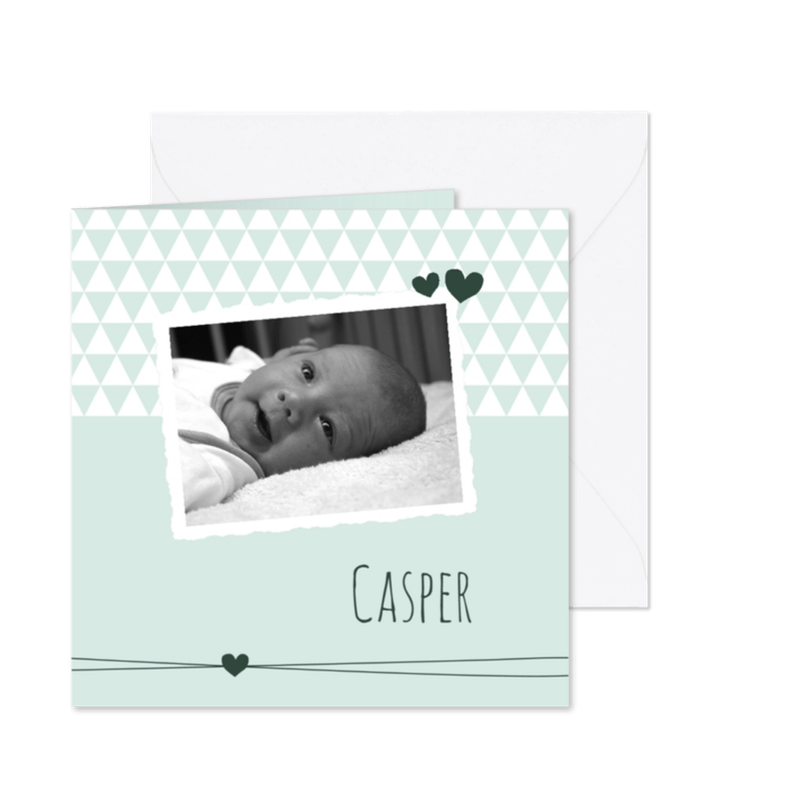 Geboorte, Fotokaart met driehoeken - Kaartimpressie