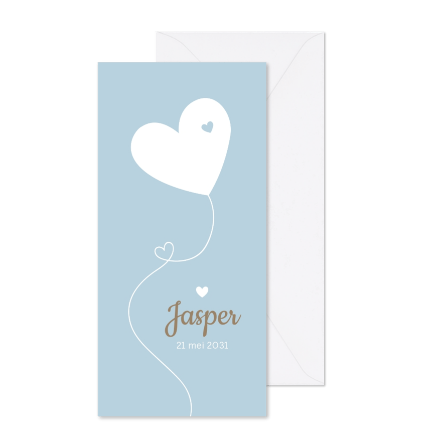 Geboorte - Hartjes ballon jongen - Kaartimpressie