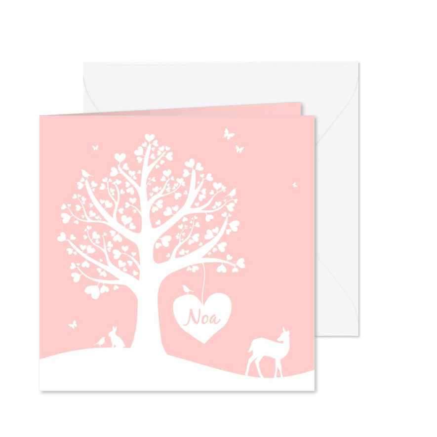 Geboorte - Hartjesboom meisje - Kaartimpressie