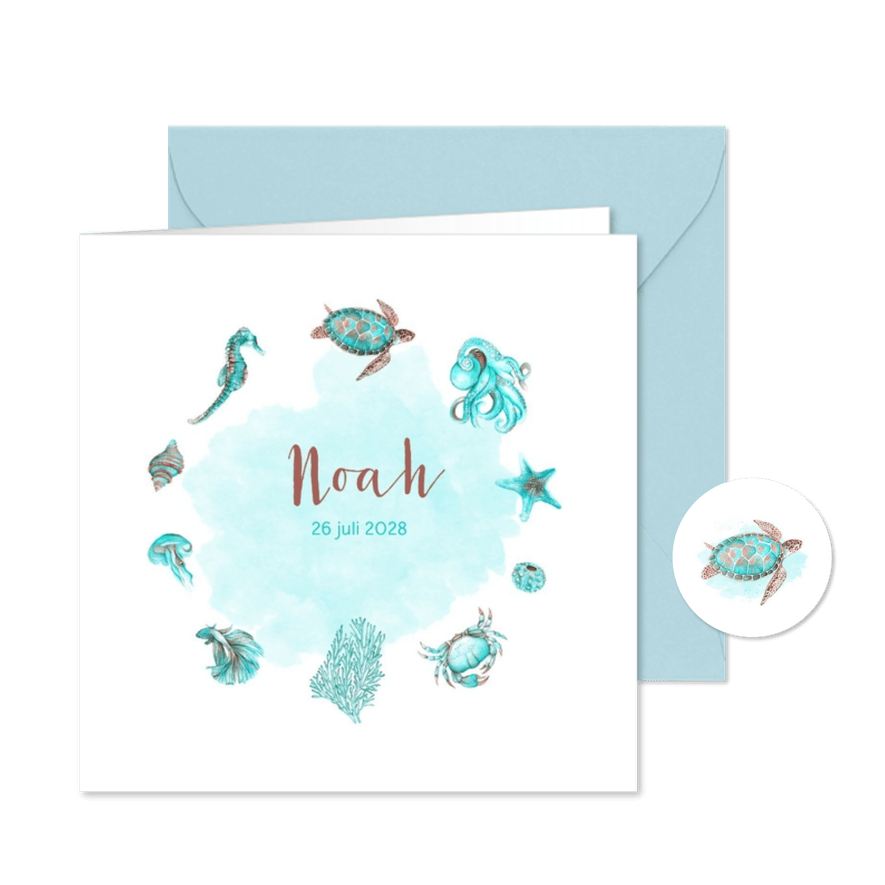 Geboorte zeedieren jongen - Kaartimpressie