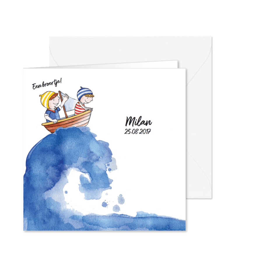 geboortekaart broertje zee - Kaartimpressie