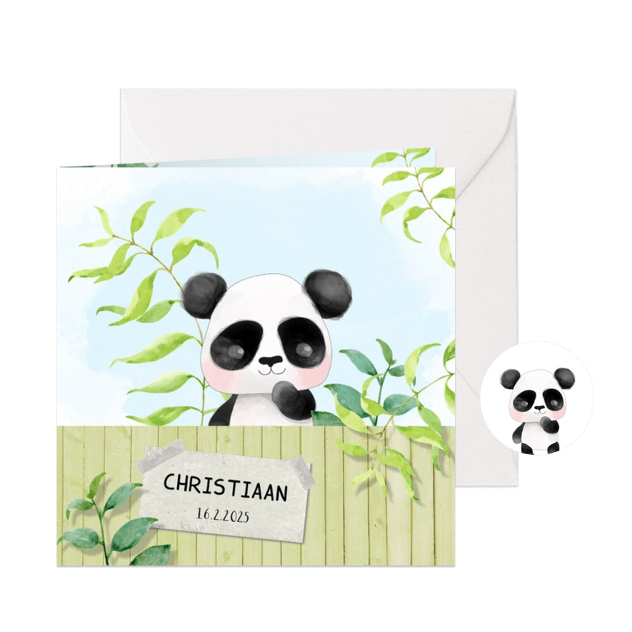 Geboortekaart Panda - jongen - Kaartimpressie