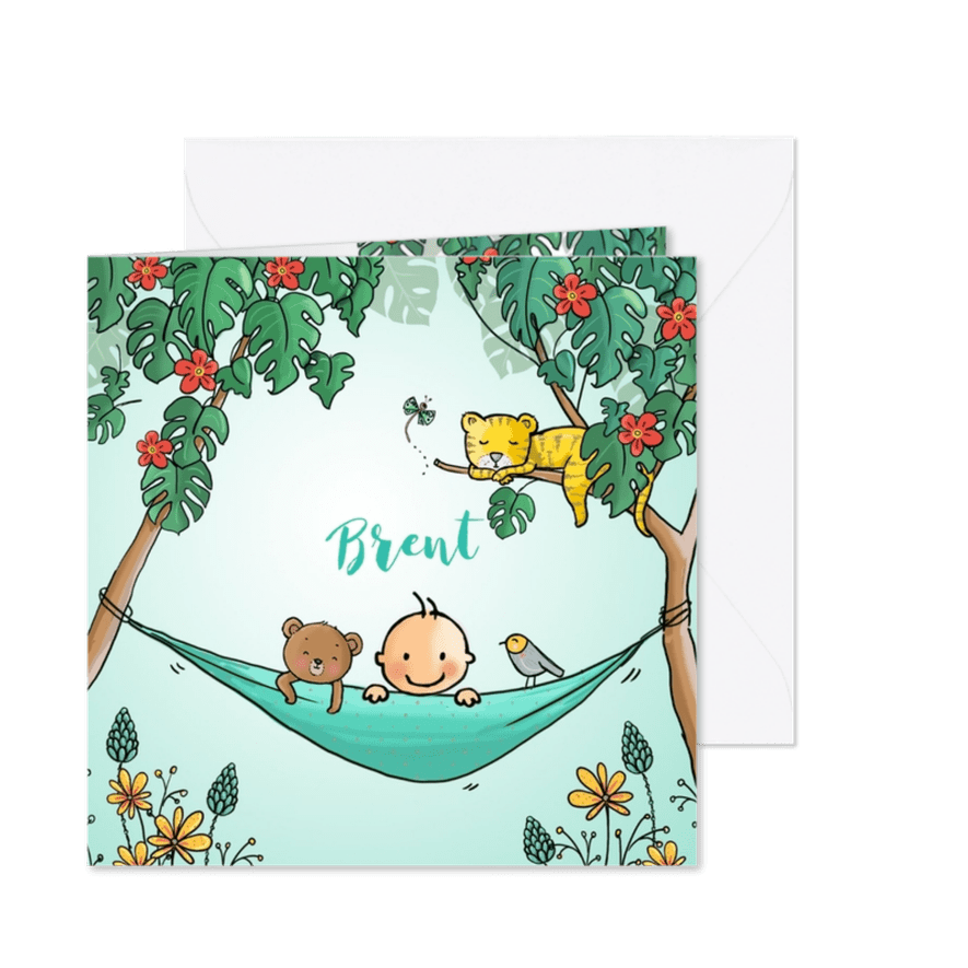 Geboortekaart tropical jongen - Kaartimpressie