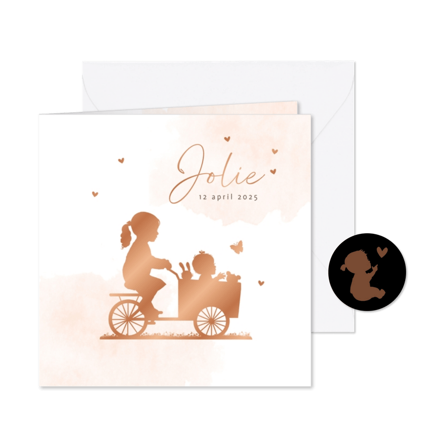 Geboortekaart zusje babyzus av - Kaartimpressie