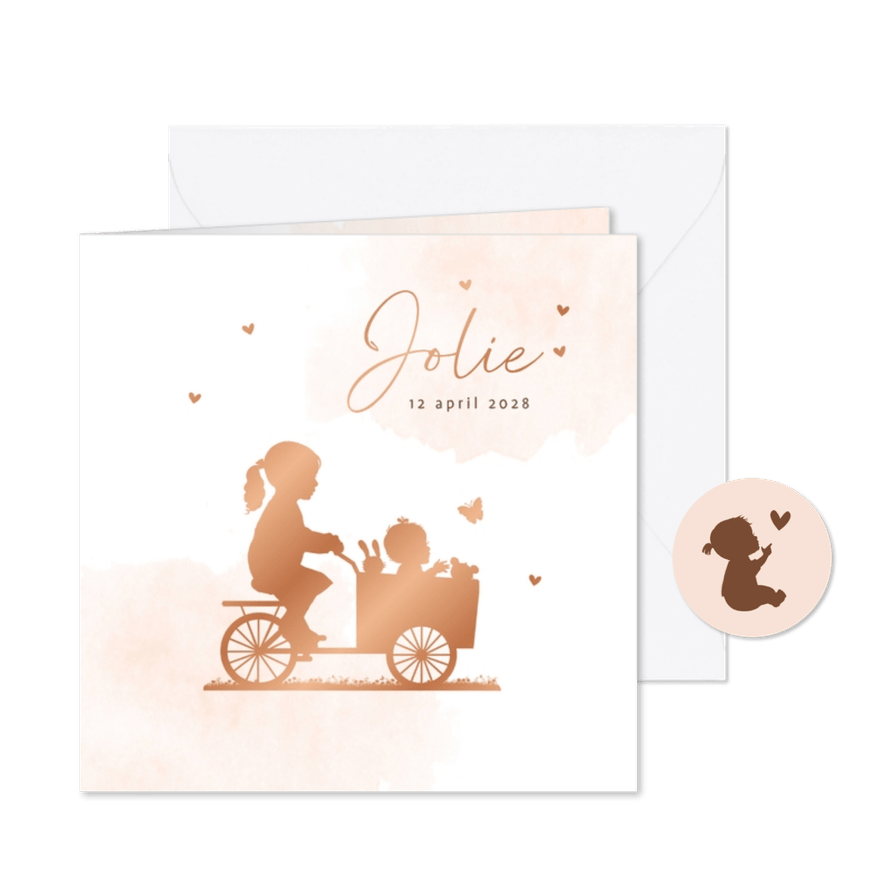 Geboortekaart zusje babyzus av - Kaartimpressie