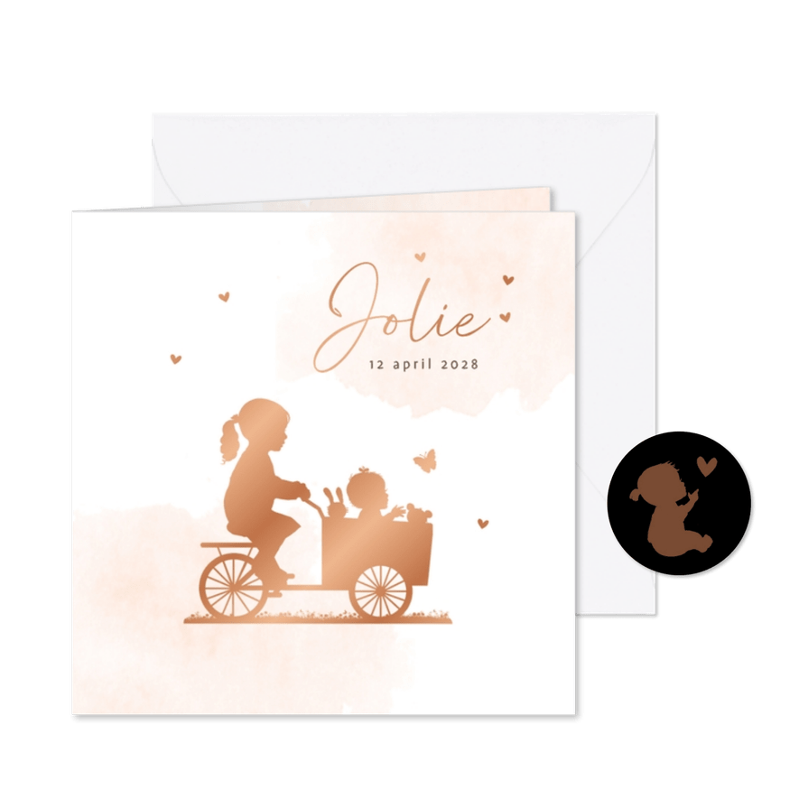 Geboortekaart zusje babyzus av - Kaartimpressie