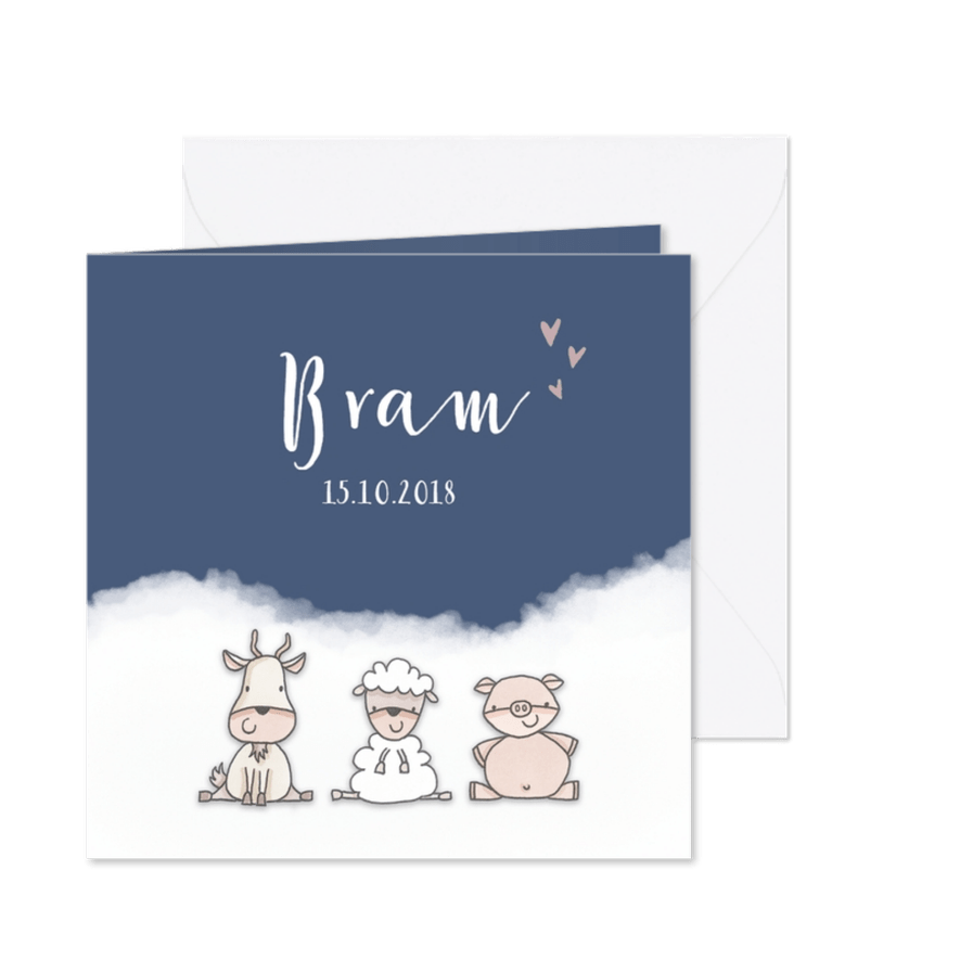 Geboortekaartje Boerderijdieren - Kaartimpressie