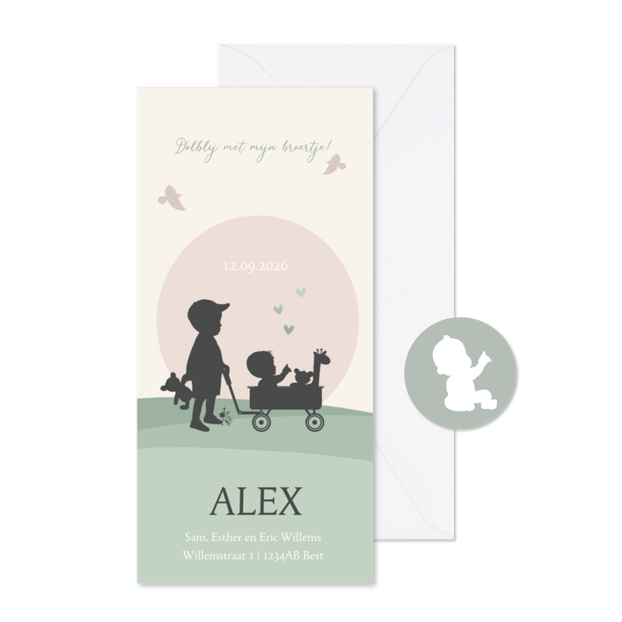 Geboortekaartje broertje kar av - Kaartimpressie