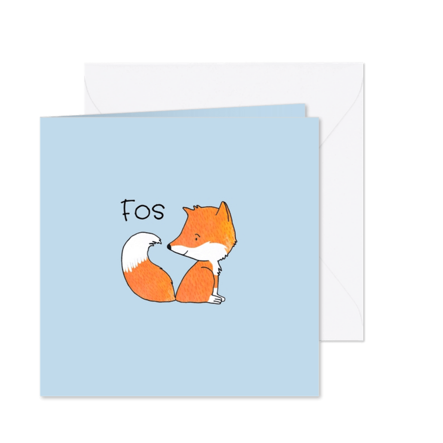 Geboortekaartje getekend vos - Kaartimpressie
