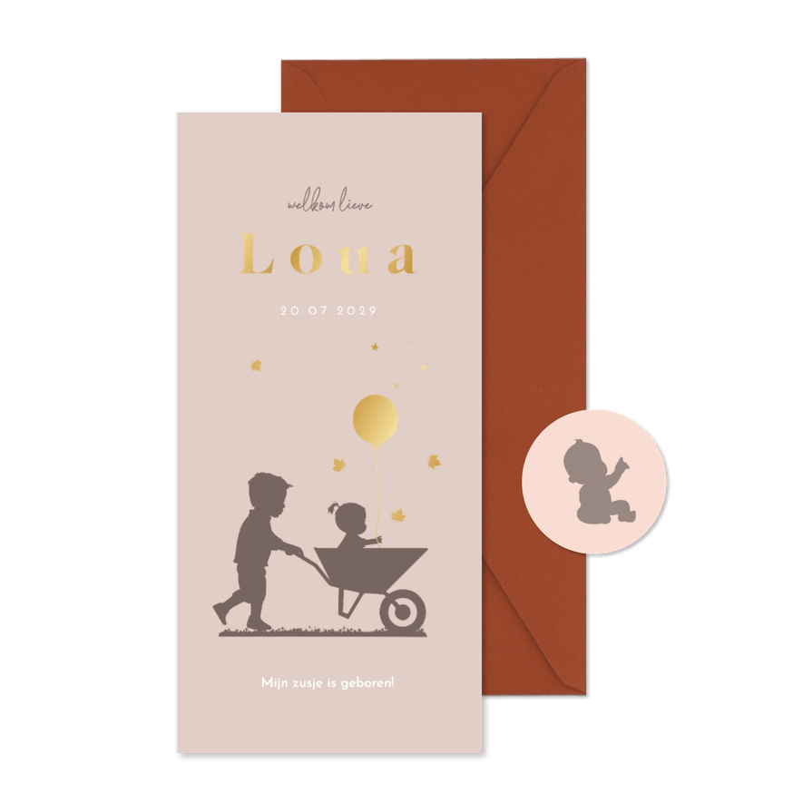 Geboortekaartje herfst zusje av - Kaartimpressie
