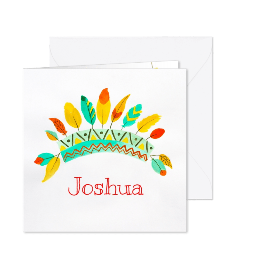 Geboortekaartje jongen indianentooi - Kaartimpressie