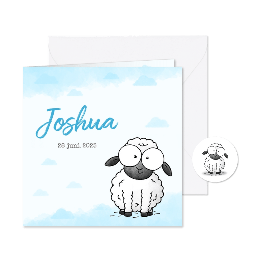 Geboortekaartje lief klein lammetje - Kaartimpressie