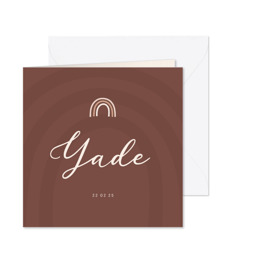 Geboortekaartje meisje regenboogje kleur aanpasbaar - Kaartimpressie