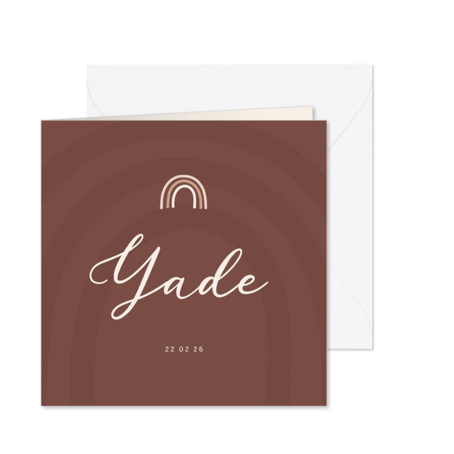 Geboortekaartje meisje regenboogje kleur aanpasbaar - Kaartimpressie