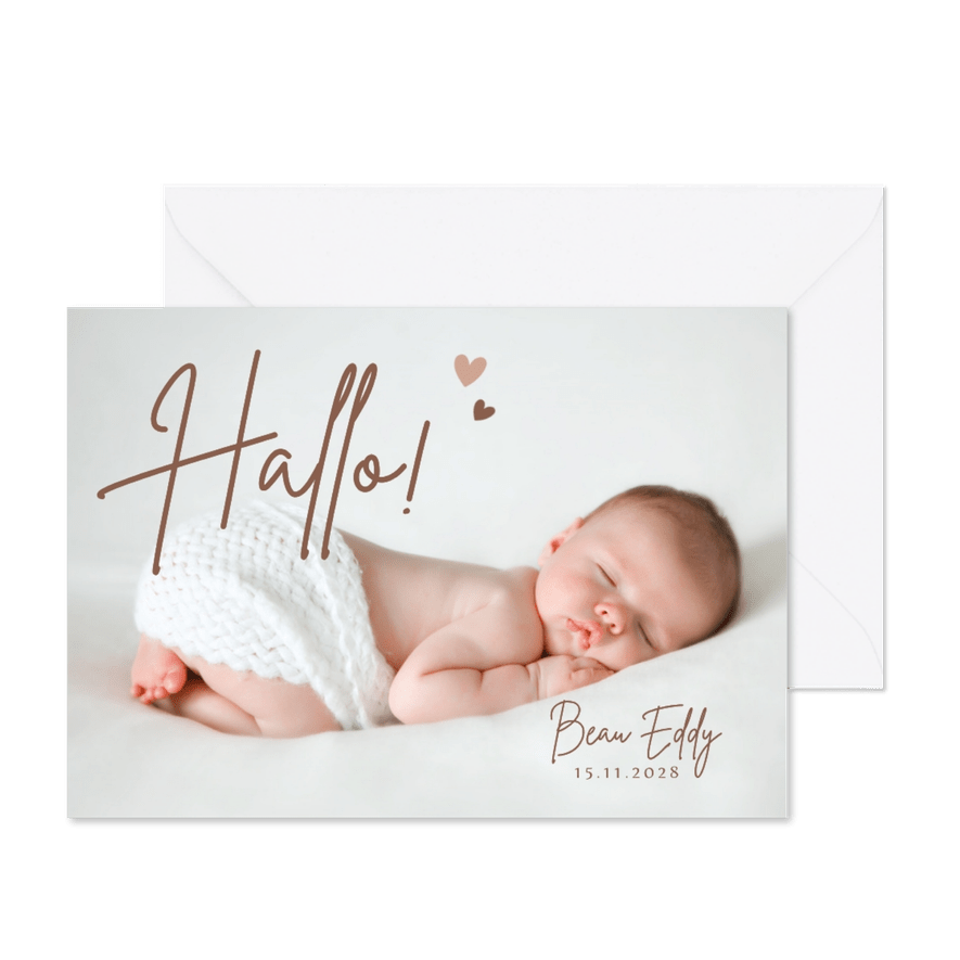 Geboortekaartje met je mooiste babyfoto - Kaartimpressie