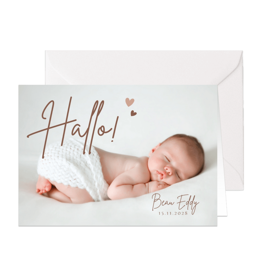 Geboortekaartje met je mooiste babyfoto - Kaartimpressie