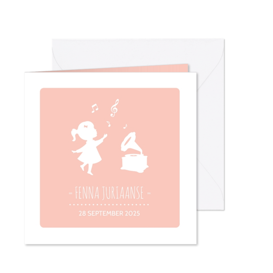 Geboortekaartje Silhouet muziek - Kaartimpressie