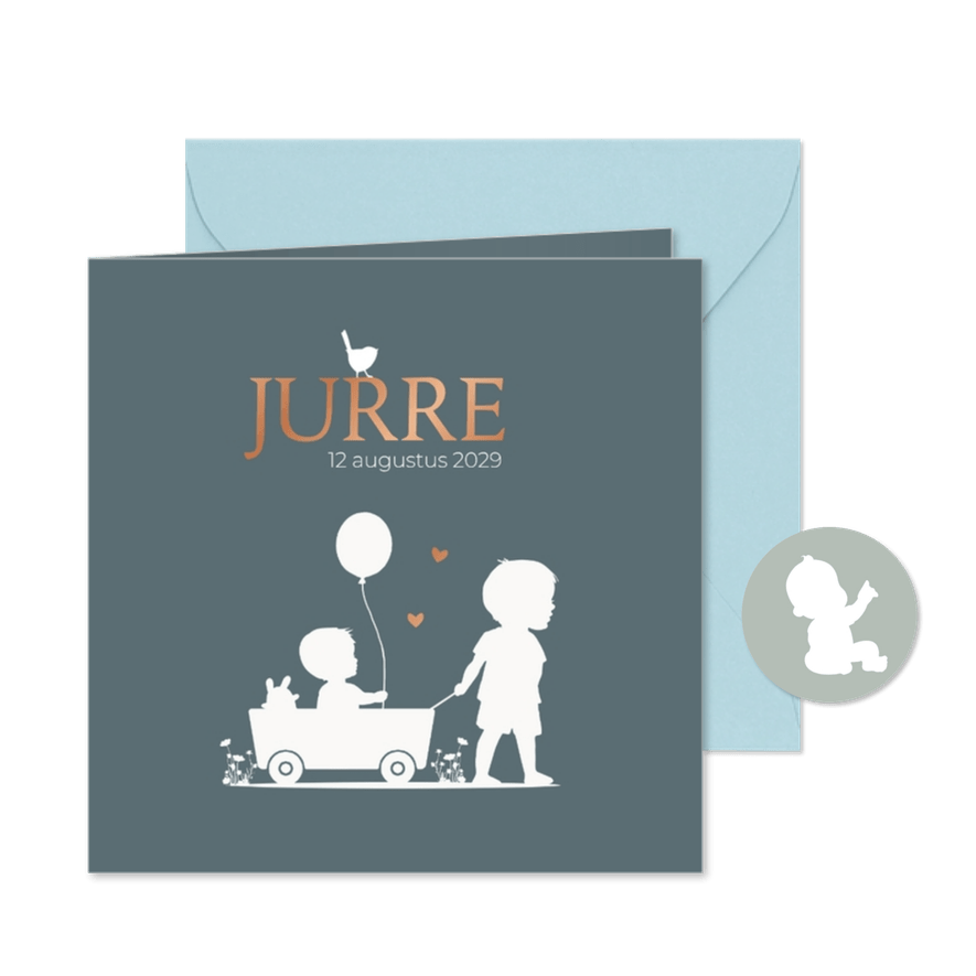 Geboortekaartje skate en rollerskate - Kaartimpressie